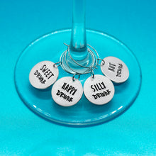 Load image into Gallery viewer, Types of Drunk Set - Wine Glass Charms