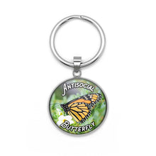 Load image into Gallery viewer, Antisocial Butterfly Keychain
