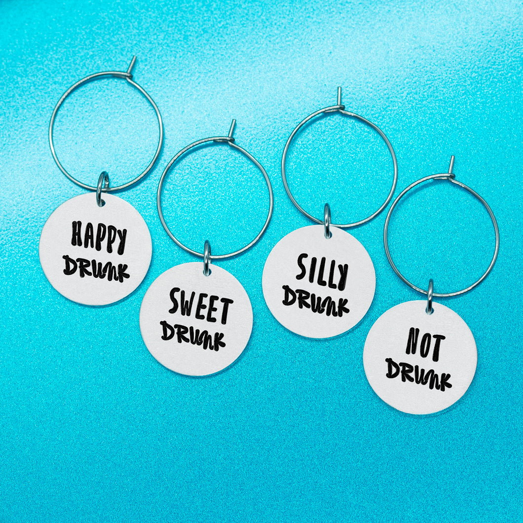 Types of Drunk Set - Wine Glass Charms