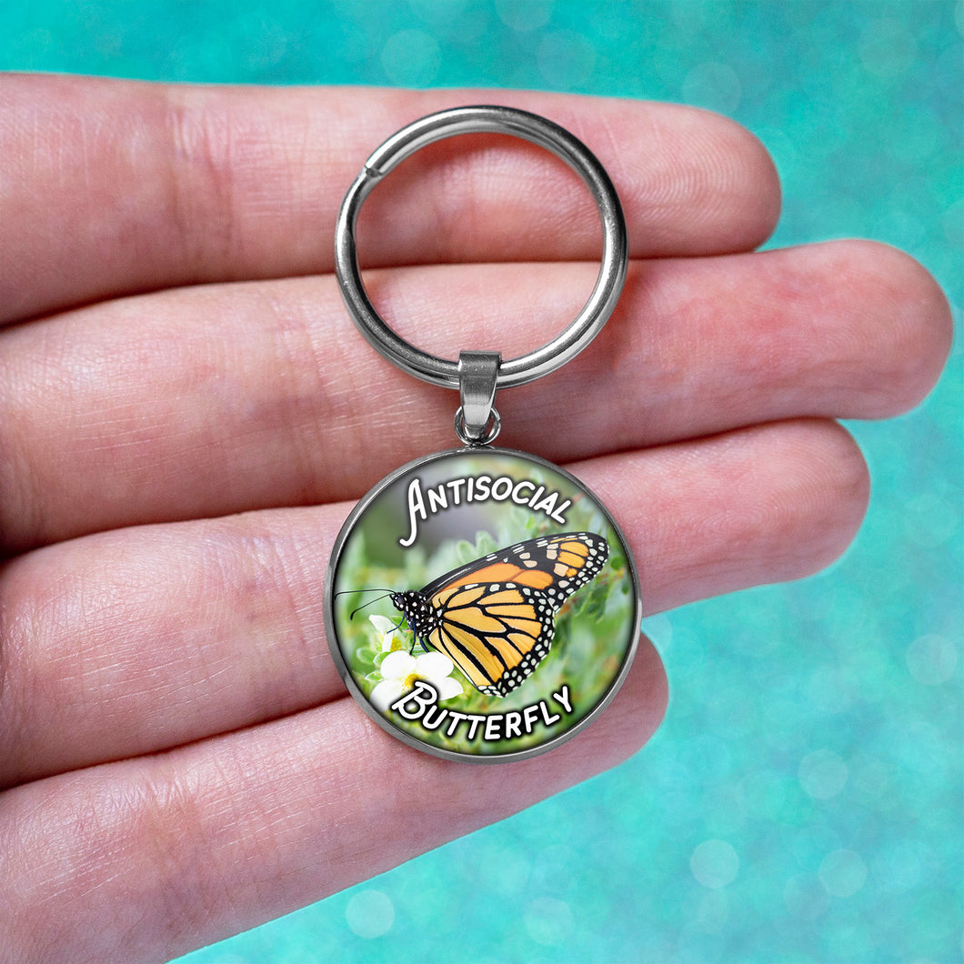 Antisocial Butterfly Keychain