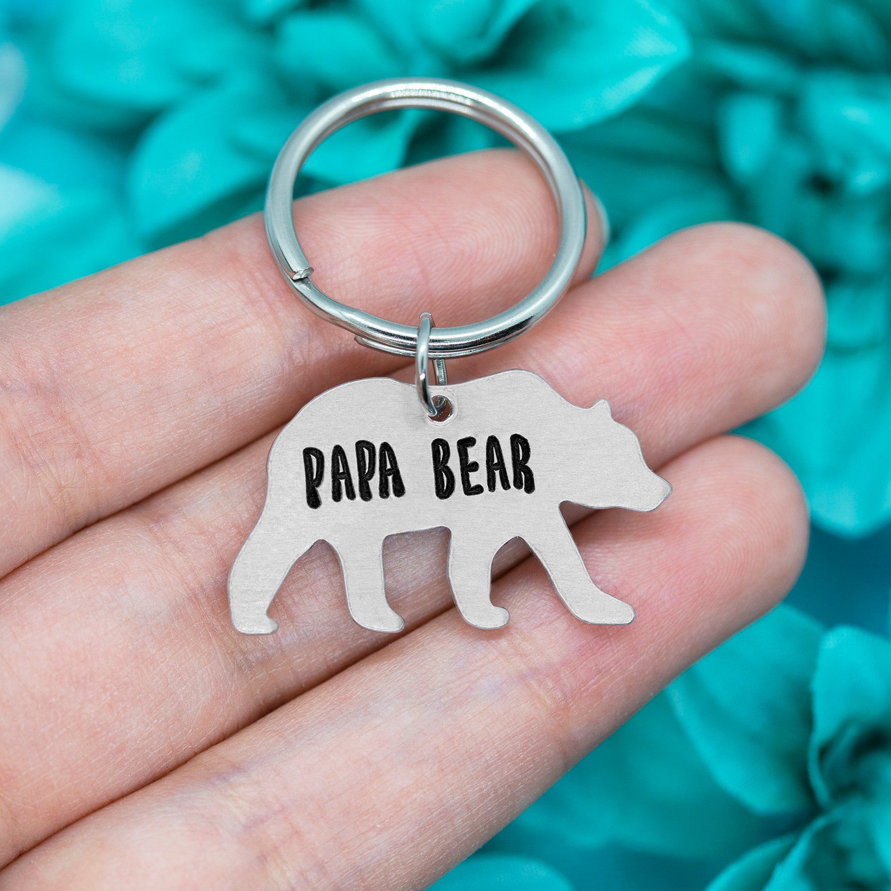 Papa Bear Inspirational Leather Keychain – Modern Ornament LLC